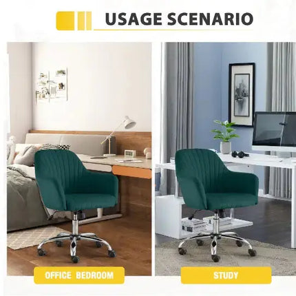 Accent Chair Modern Home Office Leisure Chair With Adjustable Velvet Height And Adjustable Casters A.H.S.STORE