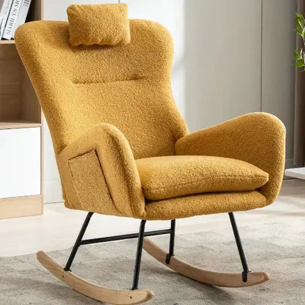 Soft Teddy Fabric Rocker with Side Pocket A.H.S.STORE
