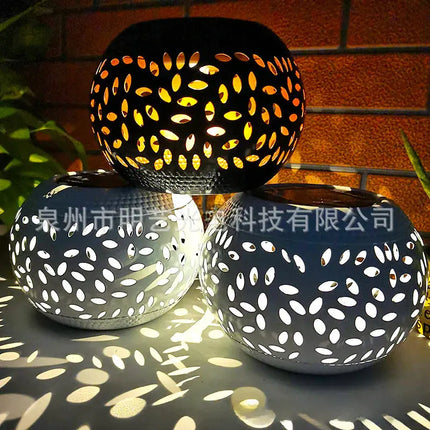 Solar Iron Art Lantern for Outdoor Garden Use A.H.S.STORE