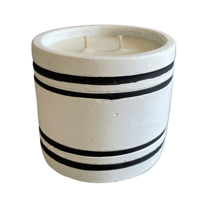 Luxury Small Striped Stone Designer Candle - Woodland Chateau A.H.S.STORE