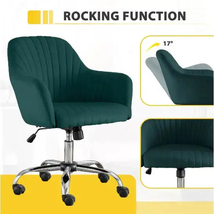 Accent Chair Modern Home Office Leisure Chair With Adjustable Velvet Height And Adjustable Casters A.H.S.STORE