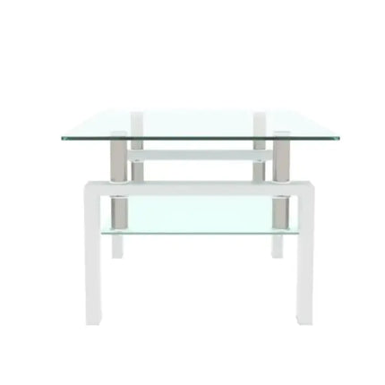 White Coffee Table, Clear Coffee Table, Modern Side Center Tables For Living Room, Living Room Furniture A.H.S.STORE