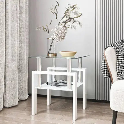 Modern Square Glass Living Table A.H.S.STORE