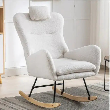 Soft Teddy Fabric Rocker with Side Pocket A.H.S.STORE