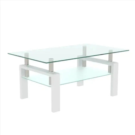 White Coffee Table, Clear Coffee Table, Modern Side Center Tables For Living Room, Living Room Furniture A.H.S.STORE