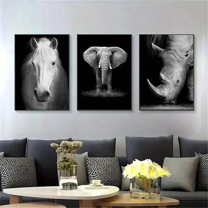 Elephant Trio Canvas Art for Home A.H.S.STORE