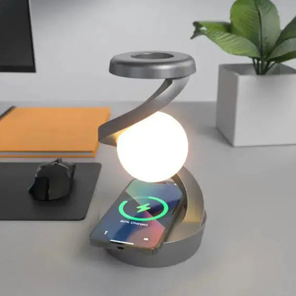 Rotating Moon Desk Lamp with Wireless Phone Charging, Sensor Control, and Night Light Function A.H.S.STORE