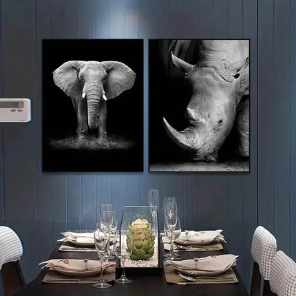 Elephant Trio Canvas Art for Home A.H.S.STORE