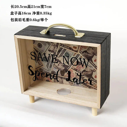 Nordic Creative Wooden Piggy Bank for Desktop Decor A.H.S.TechGadgetsSTORE