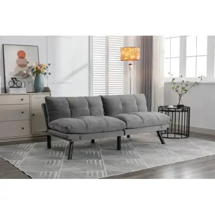 Light Grey Convertible Folding Modern Sofa Bed A.H.S.STORE