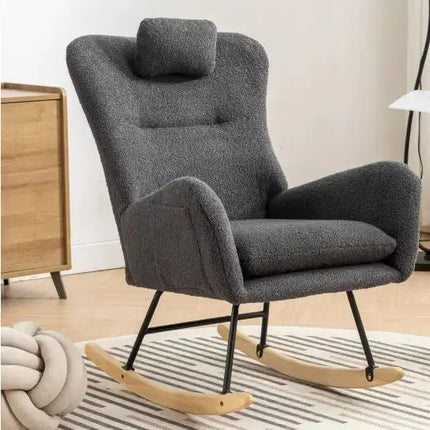 Soft Teddy Fabric Rocker with Side Pocket A.H.S.STORE