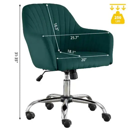 Accent Chair Modern Home Office Leisure Chair With Adjustable Velvet Height And Adjustable Casters A.H.S.STORE