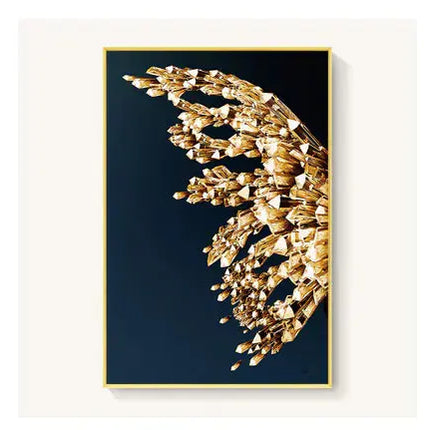 Abstract Gold Butterfly Wings Art for Living Room Decor A.H.S.STORE