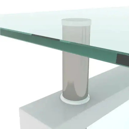 White Coffee Table, Clear Coffee Table, Modern Side Center Tables For Living Room, Living Room Furniture A.H.S.STORE