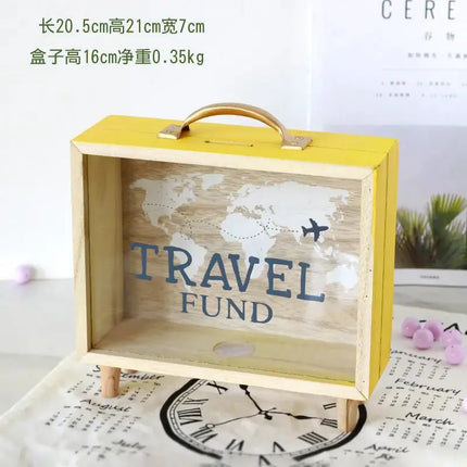 Nordic Creative Wooden Piggy Bank for Desktop Decor A.H.S.TechGadgetsSTORE