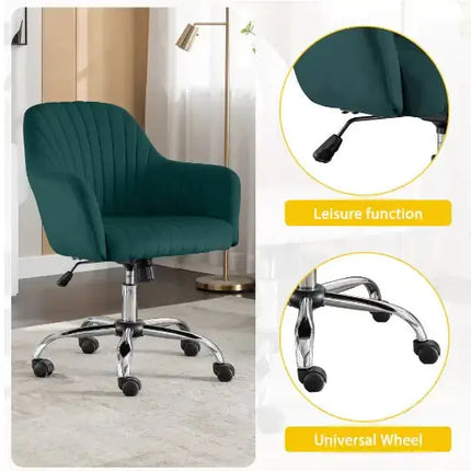 Accent Chair Modern Home Office Leisure Chair With Adjustable Velvet Height And Adjustable Casters A.H.S.STORE