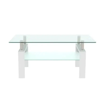 White Coffee Table, Clear Coffee Table, Modern Side Center Tables For Living Room, Living Room Furniture A.H.S.STORE