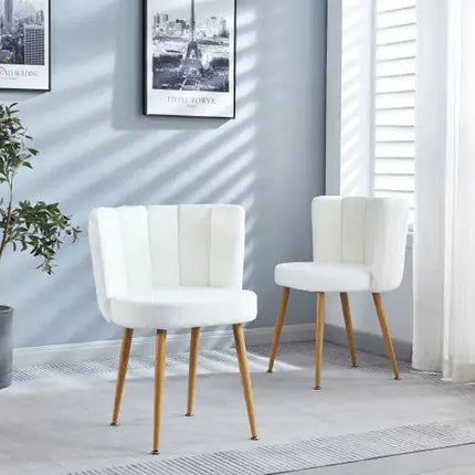 Modern White Dining Chair 2-piece Set A.H.S.STORE