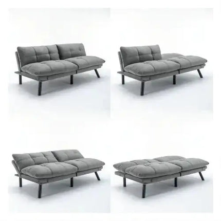 Light Grey Convertible Folding Modern Sofa Bed A.H.S.STORE