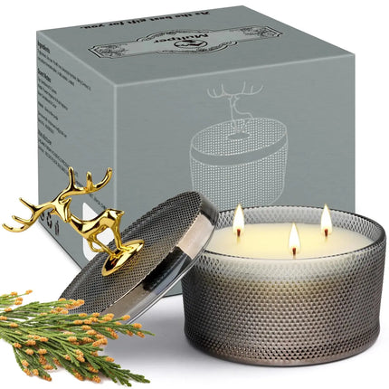 Scented Candles for Women 10.58 oz 3 Wick Natural Soy Wax Sandalwood Candle for Home Scented Aromatherapy Candle for Women Men 50 Hours Long Lasting Highly Scented Candle Valentines Day Gift A.H.S.STORE