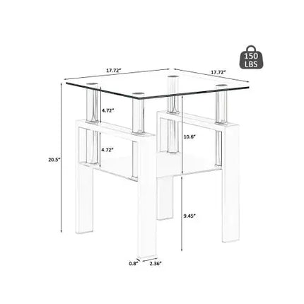 Modern Square Glass Living Table A.H.S.STORE