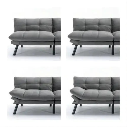 Light Grey Convertible Folding Modern Sofa Bed A.H.S.STORE
