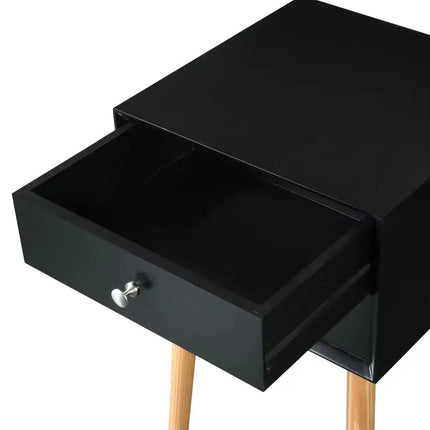 Side Table,Bedside Table With 2 Drawers And Rubber Wood Legs, Mid-Century Modern Storage Cabinet For Bedroom Living Room A.H.S.STORE
