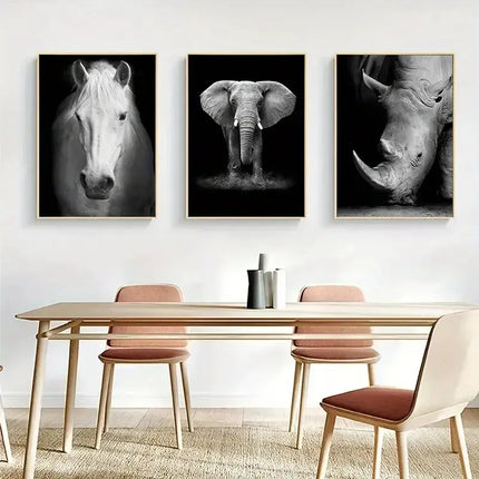 Elephant Trio Canvas Art for Home A.H.S.STORE