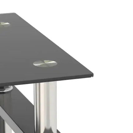 Modern Black Square Glass Table for Living Room A.H.S.STORE
