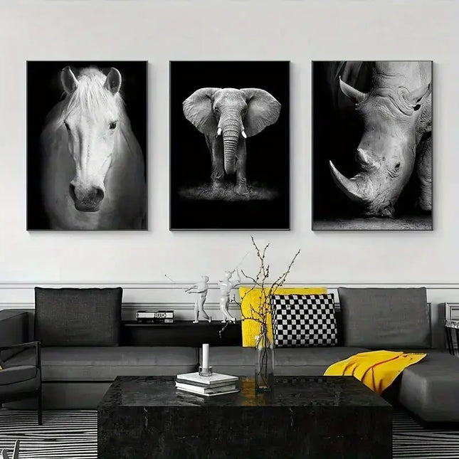 Elephant Trio Canvas Art for Home A.H.S.STORE
