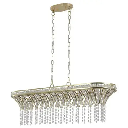 Modern Champagne Gold Kitchen Island Lamp - Oval Crystal Ceiling Chandelier Unavailable Platform- Temu A.H.S.STORE