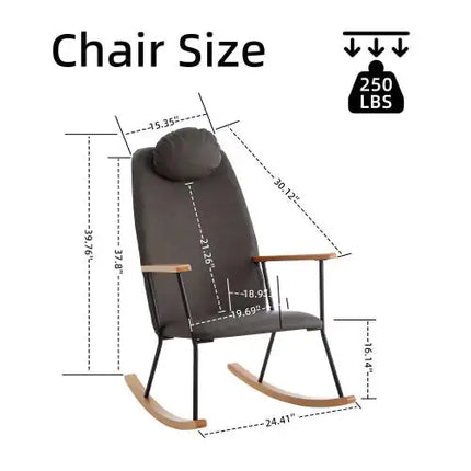 Modern Rocking Chair Comfortable Side Chair For Nursery, Bedroom, Living Room A.H.S.STORE