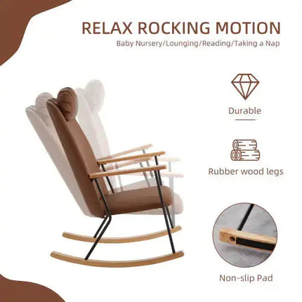 Modern Rocking Chair Comfortable Side Chair For Nursery, Bedroom, Living Room A.H.S.STORE