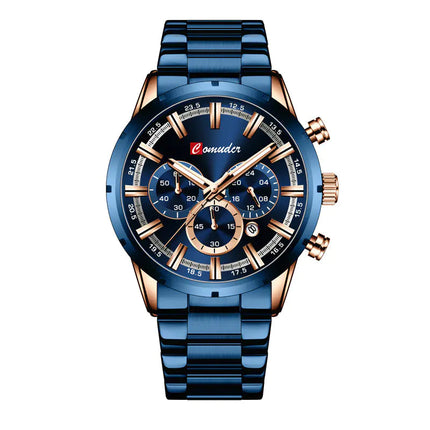 Men's Waterproof Fashion Sports Quartz Watch with Leather Band A.H.S.TechGadgetsSTORE