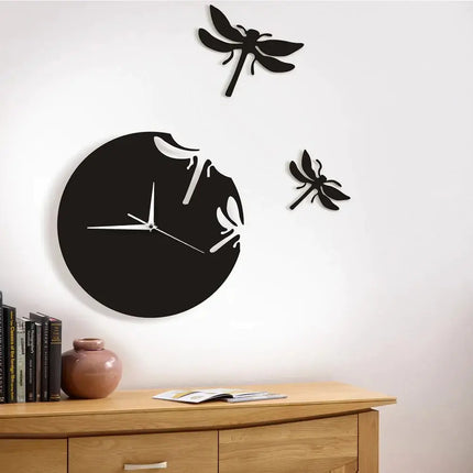 DIY Acrylic Dragonfly Wall Clock for Living Room Decor A.H.S.STORE