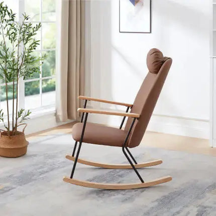 Modern Rocking Chair Comfortable Side Chair For Nursery, Bedroom, Living Room A.H.S.STORE