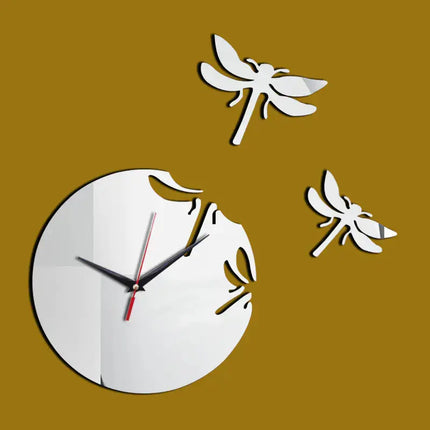DIY Acrylic Dragonfly Wall Clock for Living Room Decor A.H.S.STORE