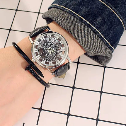 Men's Waterproof Quartz Watch with Leather Band (Couple's) A.H.S.TechGadgetsSTORE