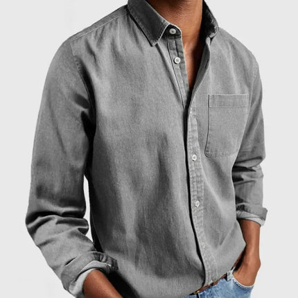 Men's Modern Lapel Long-Sleeve Shirt A.H.S.TechGadgetsSTORE