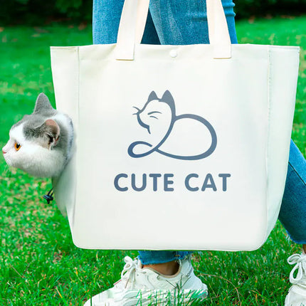 Portable Canvas Print Handbag for Outings with Pets A.H.S.TechGadgetsSTORE