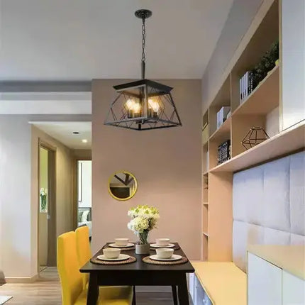 4 Lights Farmhouse Chandelier For Dining Room Black - No Bulbs Unavailable Platform- Temu A.H.S.STORE