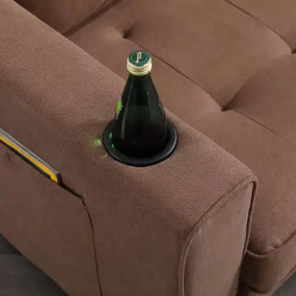 VIDEO Provided 3-in-1 Upholstered Futon Sofa Convertible Floor Sofa Bed,Foldable Tufted Loveseat With Pull Out Sleeper Couch Bed A.H.S.STORE