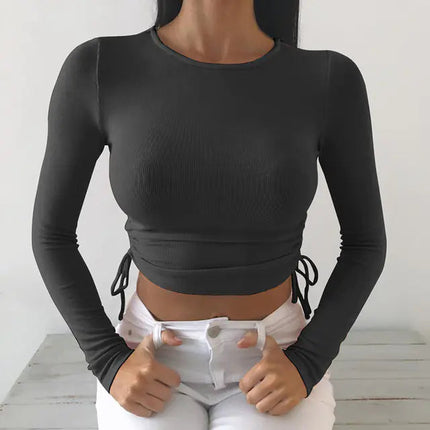 Korean T-Shirt with Drawstring for Women's Streetwear A.H.S.TechGadgetsSTORE