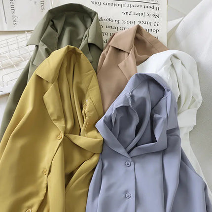 Chic Loose-Fit Chiffon Long Sleeve Shirt for Women A.H.S.TechGadgetsSTORE