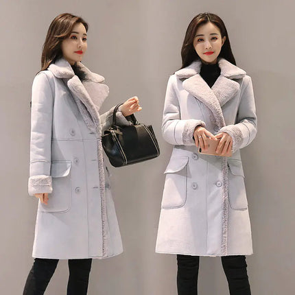 Women's Long Lambswool Coat - Korean Winter Style A.H.S.TechGadgetsSTORE