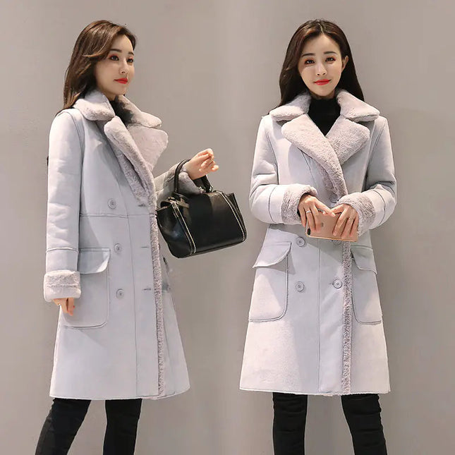 Women's Long Lambswool Coat - Korean Winter Style A.H.S.TechGadgetsSTORE