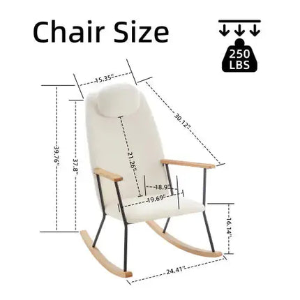Modern Rocking Chair Comfortable Side Chair For Children's Room, Bedroom, Living Room A.H.S.STORE