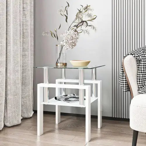 Modern Square Glass Living Table A.H.S.STORE