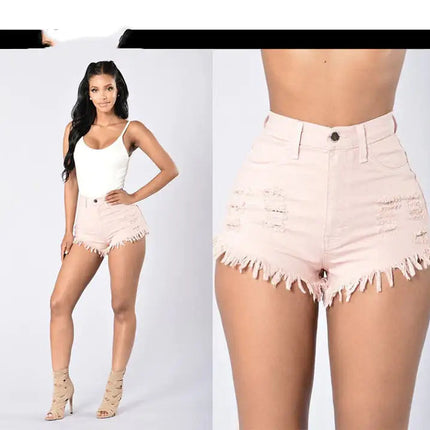 Women's Stretchy Frayed Denim Hot Pants Shorts A.H.S.TechGadgetsSTORE