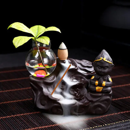 Ceramic Incense Burner with Creative Sun Wukong Design A.H.S.TechGadgetsSTORE